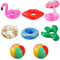 8 Pcs Portabibite Gonfiabile & Palla da Spiaggia Coppa di Bevande in Piscina Gonfiabile per Bambole Accessori per Galleggianti in Piscina Gonfiabili Piscina Portabicchieri Giocattoli d'acqua per Festa