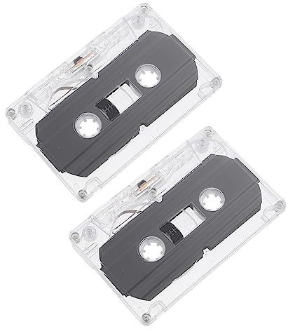 HOMSFOU Cassettes Audio Vierges 30, Bandes pour Enregistrement Vocal, Lot De 2 Étui Rigide Transparent, Utilisation pour Projets DIY, Format Standard, pour Musique Et Voix