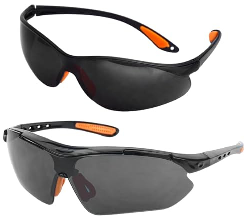 DtgEcd 2 Pairs Safety Glasses, Safety Glasses For Work, Safety Sunglasses, Tinted Safety Glasses, Polarized Cycling Sunglasses For Men Women Sports Sunglasses Uv Protection Cycling Glasses