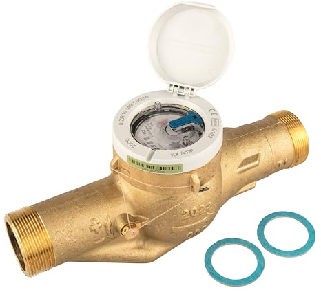 Contador de agua doméstica QN 10, longitud de construcción 300 mm, conector R6/4 en rosca de 2 pulgadas, calibrado 2026