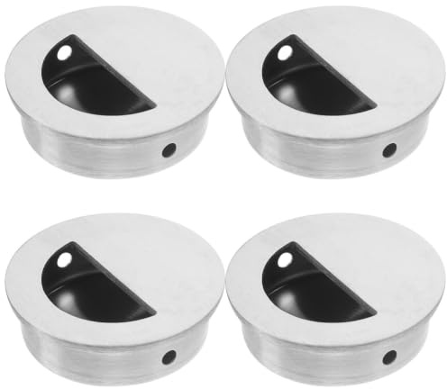 SEWACC Tiradores de Cajón Empotrados de Acero Inoxidable para Puertas de Gabinete y Correderas, Pack de 4 Piezas, Fácil Instalación y Diseño que Ahorra Espacio para Muebles de Baño