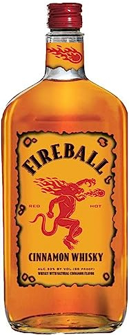 Fireball Cinnamon Whisky Liqueur, 100cl, ABV 33%