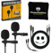 PowerDeWise Set di microfoni lavalier professionali di grado 2 per doppia intervista, doppio microfono lav, perfetto come microfono per blog, vlog, interviste, per iPhone