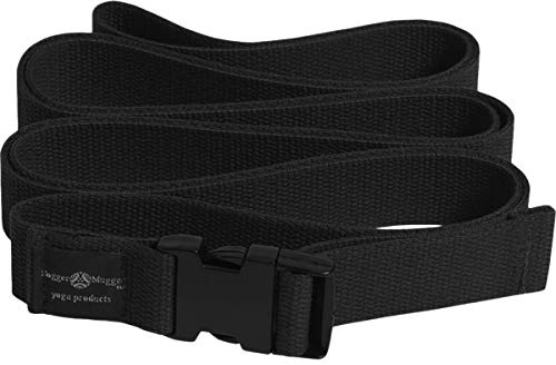 Hugger Mugger Quick-Release 10 ft. Yoga Strap - Black - Super Strong Cotton, Easy to Attach and Release, Easily Adjustable