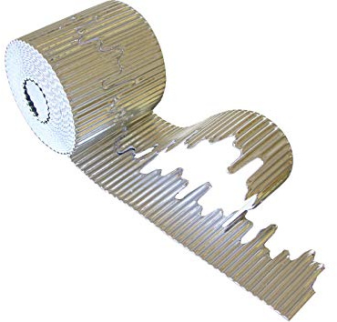 Bright Ideas Corrugated Border Roll for School Displays, Metallic Silver, 57mm x 7.5m (15m When Split), BI7867