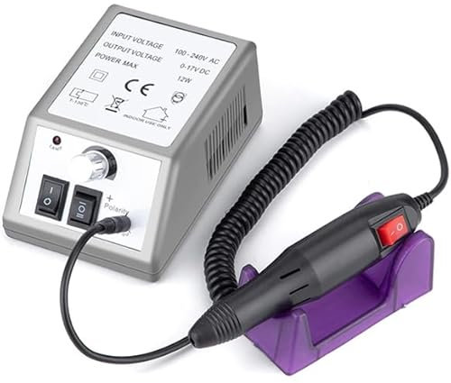 Retoo Set di frese elettriche professionali per unghie, 4 W, velocità regolabile fino a 20000 giri/min, lima per manicure e pedicure, per unghie in gel, acrilico, gel, per rimozione di callo,nero