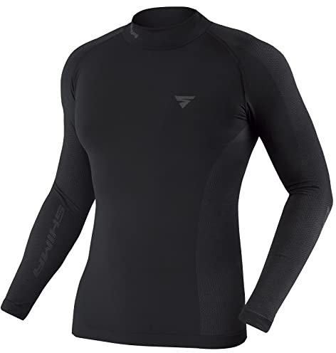 SHIMA BASECOOLER 2.0 - Thermoshirt für Herren mit COOLMAX-Fasern. Funktionsunterwäsche, Kühlend, Atmungsaktiv mit Mesh-Einsätzen (Schwarz, M/L)
