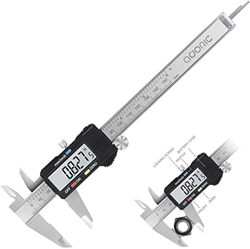 Adoric Vernier Digital Caliper, Electronic Digital Caliper Stainless Steel Body with Large LCD Screen | 0-6 Inches | Inch/Millimeter Conversion