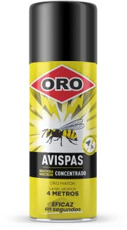 ORO INSECTICIDA Efectivo contra Avispas, Avispones, Avisperos, Avispa Asiática (Velutina). Insecticida Concentrado. Eficacia Instantánea. Pulveriza seguro. Alcance 4metros. 400mL
