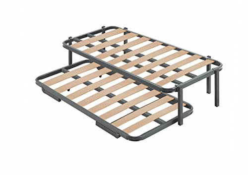 Cama Nido Metálica | Estructura Reforzada con Doble Barra Superior | 6 Patas | Medida 90x190 cm