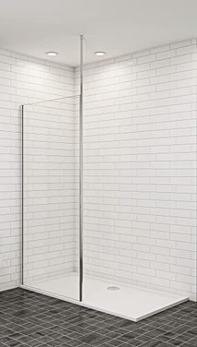 Aica Sanitär Walk-in Glas Dusche 70cm Duschabtrennung 8mm Glas Seitenwand Duschwand H200cm