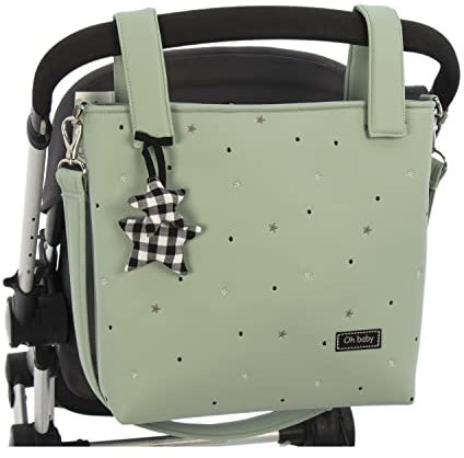 ROSY FUENTES Talega para silla de Paseo - Bolso para Silla de Paseo - Limpieza Sencilla 0-Verde Gris