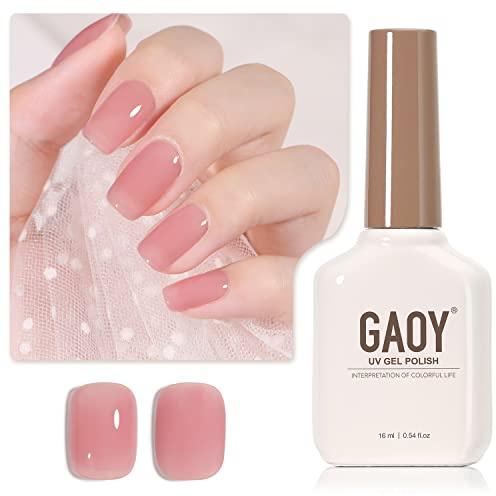 GAOY Sheer Maroon Smalto gel per unghie, 16 ml colore rosa gelatina bordeaux colore traslucido 1354 per nail art manicure e pedicure fai da te a casa, Mauve Pink