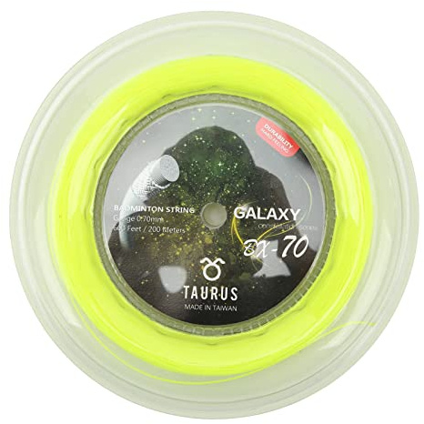 Otufan Corda da Badminton, 200m/656.2ft Nylon Eccezionale Elasticità Resistente alla Ruggine Corde per Racchette da Badminton per Riparazione di Racchette da Badminton(Giallo)