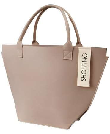 Dekoleidenschaft Tasche Shopping aus Filz in beige, große Einkaufstasche, Filztasche, Damen-Shopper, Tragetasche