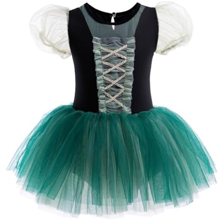 Lito Angels Vestido Tutú Medieval para Niñas, Verde, 6-7 Años
