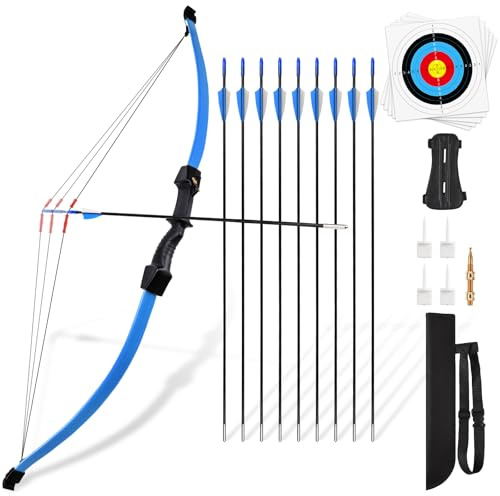 DAUPAN 45 Bow and Arrow for Kids Ages 8-12 10-12 12-14 & Teens, Bow and Arrows Adult & Youth Archery Set - Ideal Gift for Birthday, Christmas, for Beginner Archers