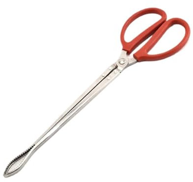 XUCZHAI Feuerstellenzange, stabile Multifunktions-Krabbenzange aus Edelstahl, Langer Griff, Kaminzange(52cm Curved)