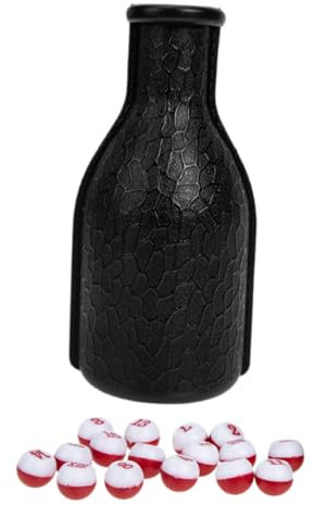 Abaodam Pool Shake Tally Flasche Für Billardtisch Billiard Zubehör Mit Bunten Tally-erbsen Für Spannende Spiele Und Pool-Entertainment Stilvolles Design Rot Und Weiß