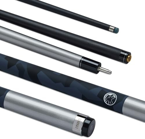 POWERGLIDE One Lot de 2 bâtons de Queue de Billard | Emanate | Fibre de Carbone et Fibre de Verre | Poignée Mate Ultra Lisse et Brillante | Taille complète 144,8 cm | Pointe de 10 mm