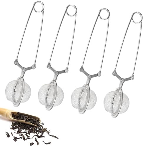 VZXZXE 4 unidades de colador de té de acero inoxidable, infusores de té, bola de té para disfrutar de un té óptimo