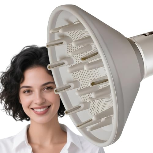 1Pcs Diffuser Attachment for Hairdryer, Shark Hair Dryer Attachments, Styling Tool Suitable for Wavy Curly Coil Hair, White 14 * 8 * 14CM