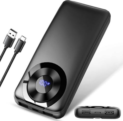 Power Bank, PowerBank 10000mAh PD 15W Ricarica Rapida con Ingresso e Uscita USB-C Batteria Esterna, Caricatore Portatile Display LED per iPhone 17/16/15/14/Pro/Pro Max