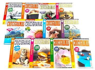 Pack de 4 Libros de Crucigramas para Adultos y Mayores 354 Pasatiempos Variados en Español Modelos Surtidos