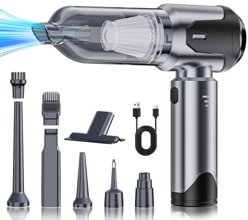 Aspirateur à Main sans Fil 4 en 1, Mini Aspirateur de Voiture, Argenté