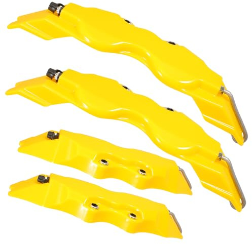 MAJORMENCH Cubre Pinzas de Freno 3D Amarillo ABS, 2 Juegos, Fácil Instalación, para Pinzas de Freno Delanteras y Traseras en Aplicaciones Automotrices