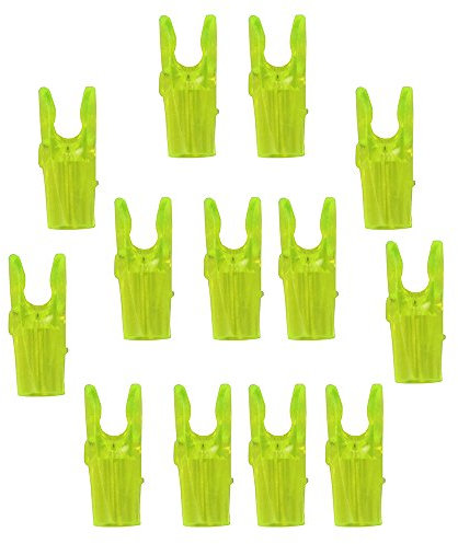 UP100® 50 Pcs Transparent Gelb für OD 3,2 mm Pin Nocke L Größe für Bogenschießen Pfeil Nocke