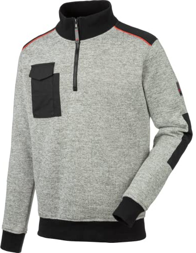 WÜRTH MODYF Fleecetroyer Perseus – Weicher Fleece Pullover mit Stehkragen und Viertel-Reißverschluss – perfekt für Handwerk, Werkstatt, Arbeiten im Freien, hellgrau, Größe L