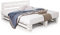 PALETTI Palettenbett inklusive Kopfteil Massivholzbett Holzbett Bett aus Paletten mit 11 Leisten, Palettenmöbel, 180 x 200 cm, Fichte Weiss