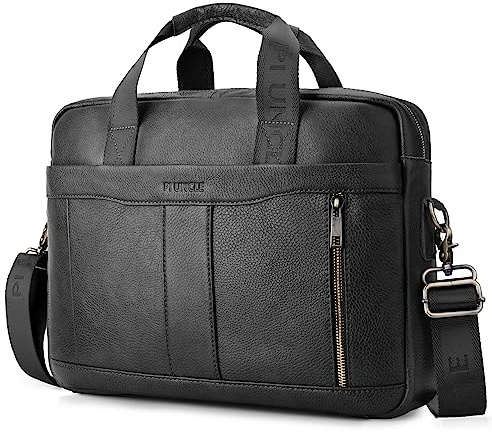 SPAHER Portadocumentos Cuero Hombre, Maletín Portátil 15.6 Pulgadas, Bolso de Trabajo y Negocios, Regalo para Hombre