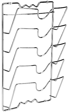 Porta Coperchi Pentole Verticale a 5 Scomparti, Supporto Salvaspazio per Armadio, 43,4 x 27,8 x 9,7 cm