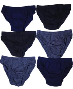 Bonnin Luxury Briefs Classic Sports Men's Briefs Slips Underwear Cotton Pants Soft Breathable Comfortable Hip Waistband Black, Navy and Grey (6pcs)(X-Large)
