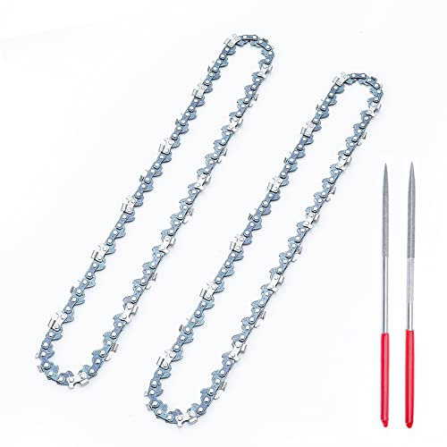 Catena di ricambio per mini motosega da 20,3 cm, 2 pezzi, calibro 109,2 cm, passo LP da 1/4, 47 maglie, adatta a tutte le mini motoseghe da 20,3 cm, include lima per affilacatena gratuita