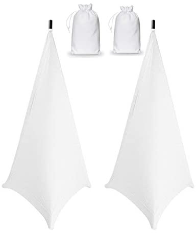 COOSOO Funda universal para altavoz, color negro, material de licra y elastano, 6 pies de alto, ajuste universal, soporte amplificador de altavoz, cubierta de 360 grados, bodas, banquetes, eventos