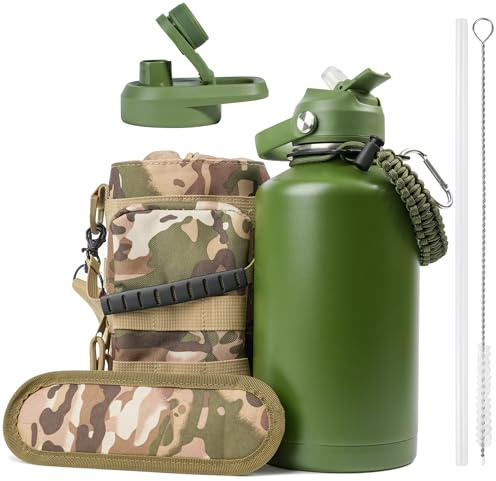 Kalawen Trinkflasche Edelstahl 1,89L Sportflasche Fitness Wasserflasche Auslaufsicher Hält 48h Thermo und 24h Kalt Trinkflasche Sport BPA Frei Wasserflasche Outdoor Kohlensäure Geeignet