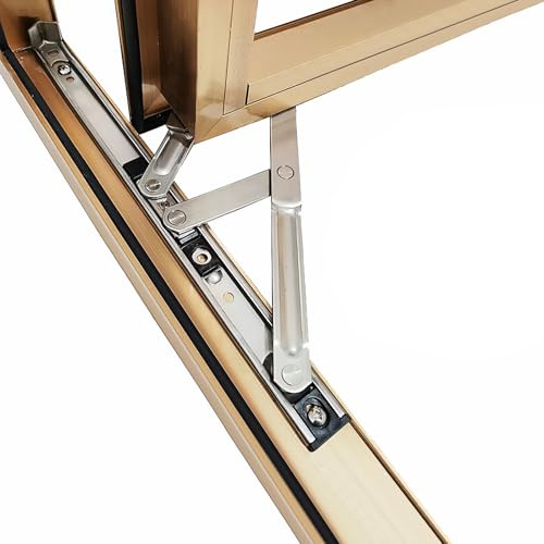 I-EASYDWW Stainless Steel Window Hinges - Casement Hinges, Friction Stay, 2mm Thickness, 18.5mm Groove, SUS304, 12 Inch, 1 Pair