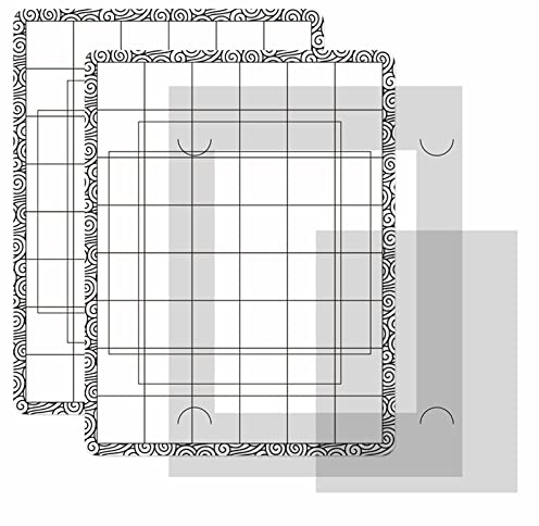 Klibbiga halkfria flexibla rutmönstrade stämpelmattor gallerark 2 st lågstick-matta och 1 blandningskompis set, lasermall med stoppbart hål, multianvändning självhäftande ark scrapbooking hantverk