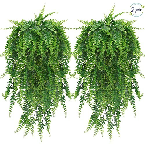 Towviy Piante Pendenti Artificiali, 2 Pezzi Piante Pendenti Artificiali 80 cm Rampicante da Appendere Pianta Finta Giardino Decorazione della Parete Decorazione per Festa Casa