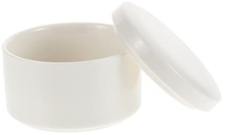 Cabilock Caja Joyero Redonda De Cerámica Blanca Tapa, Organizador Mini Para Pendientes y Anillos, Almacenamiento Seguro Para Joyas El Hogar o Obsequio Elegante