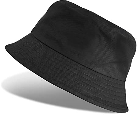Tuopuda Chapeau de Pêcheur Homme Femme Bob Coton Anti-UV Unisex Chapeau de Soleil Chapeaux de Visière Chapeau de Plage Pliable Bucket Hat Été, Noir-B