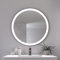 Loevschall Libra Modernes Badspiegel mit Beleuchtung, Spiegel Rund 80 cm, Smart Mirror mit Touch-Schalter, Schwarzer Rahmen, Badezimmer Spiegel mit 5 cm LED Lichtfield, Helligkeit Dimmbar, CRI > 90