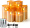 Forever Speed 6er-Set Gold Glas Led Kerzen Aufladbar mit Fernbedienung Timer, Dimmbar Wiederaufladbare Flammenlose Kerzen mit Ladekabel für Wohndekoration, Camping, Hochzeiten, Geschenke