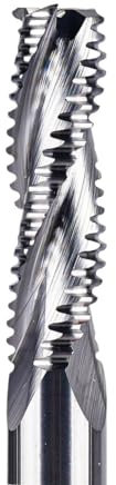 MNUPL Fraise d'ébauche en carbure Monobloc à 3 cannelures, Tige de 4mm à 12mm, Fente for Le Travail du Bois, Fraise en Spirale CNC, 1 pièce(WU3C-D6.0-L22)