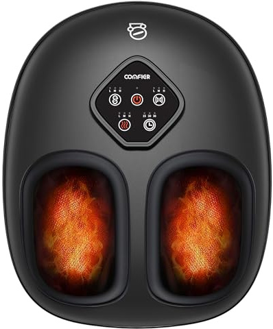 COMFIER 2025 Shiatsu Foot Massager with Heat,Compression,Kneading &Rolling,Foot Massager for Neuropathy,Plantar Fasciitis,Upgraded for Larger Feet Machine(Size 14),Home or Office, Gift for Women/Men