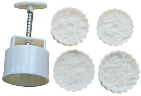 Stampi per torta di luna con motivo floreale, torta di luna, timbro per biscotti, stampa a mano, torta di luna, utensile da forno