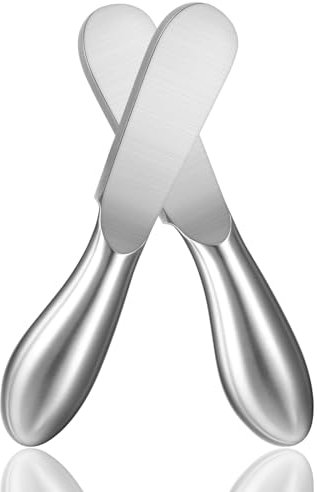 Ouligay Buttermesser, 2 Stück Edelstahl Brotzeitmesser Set Buttermesser Klein Käsemesser Kleine Brot Creme Messer Tafelmesser Marmeladenmesser für Sahne Butter Käse(13.5cm, Silber)